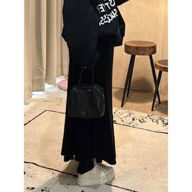 25AW上新 佳佳同款【小鱼尾】黑色丝绒大摆量鱼尾半身长裙显瘦气质秋冬宽松