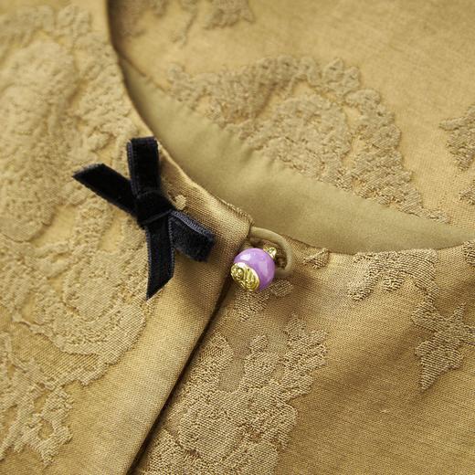 「高货wl」全新升级【铂金会员330/天猫439/差价109】(15459)洛诗琳新中式提花拼接丝绒马甲2025秋季衣显瘦国风上衣 商品图3