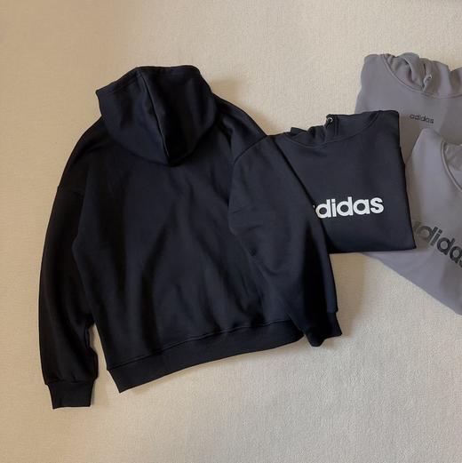 AD 极简字母印花 冬季保暖加绒连帽休闲卫衣 男女情侣款 商品图8