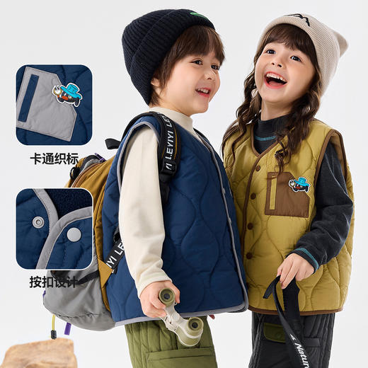 嘟嘟家儿童马甲秋冬保暖宝宝坎肩加绒冬季男童棉背心女童冬装上衣 商品图2