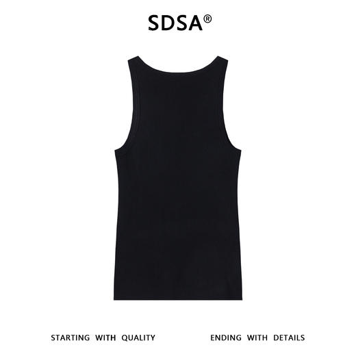 SDSA男士秋冬新款痞帅男装潮牌纯色休闲背心百搭设计师潮流上衣 商品图4