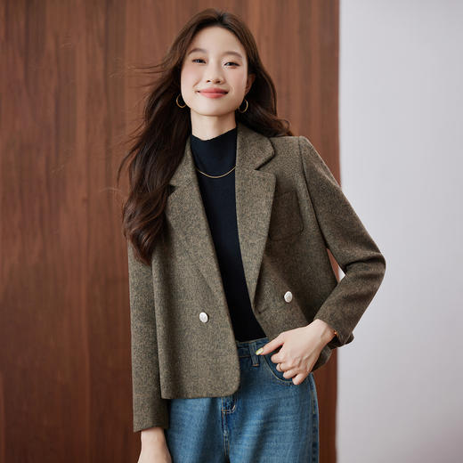 修身气质西服上衣，时尚通勤短款西装外套HR-SSFB20209A 商品图1