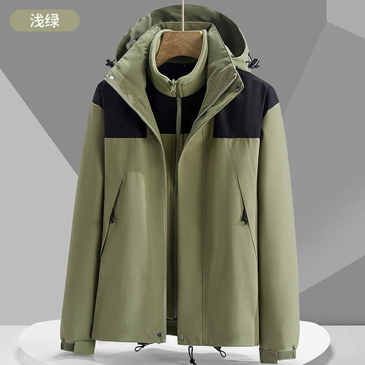 秋冬季夹克户外冲锋衣 男女三合一防风防水情侣登山服外套 商品图2