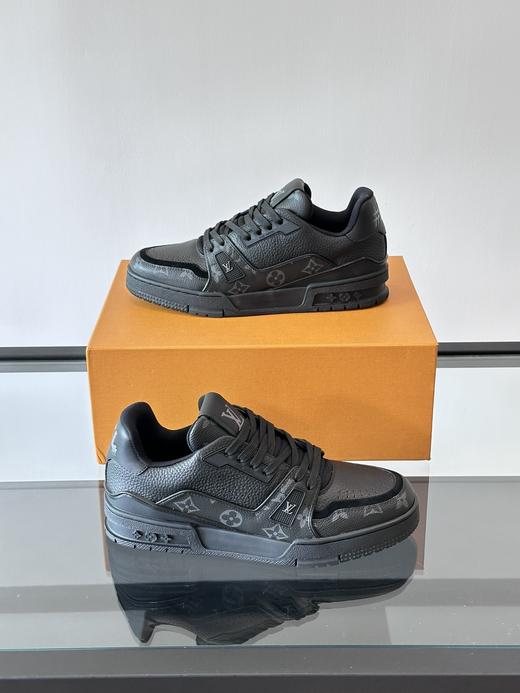 驴家 trainer圆头系带 平跟 低帮 板鞋 黑色 商品图0