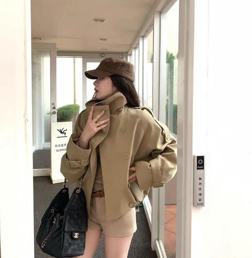 ac家复古短款风衣外套90103 商品图5