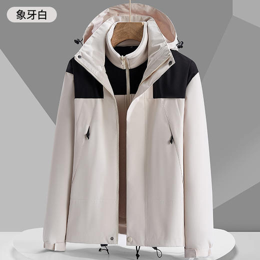 秋冬季夹克户外冲锋衣 男女三合一防风防水情侣登山服外套 商品图3