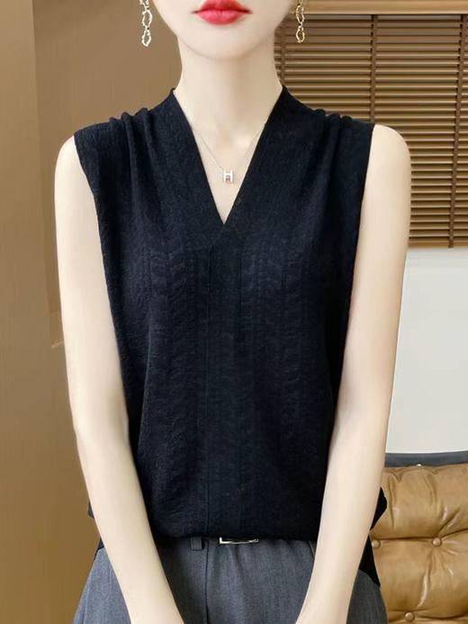 2025夏季新款打底吊带背心女士冰丝无袖t恤V领上衣 商品图1