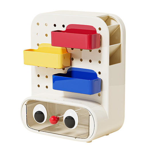 桌面收纳盒洞洞板抽屉式学生文具笔筒办公桌工位置物架立式收纳架 商品图4