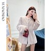 余潇潇【倾世月光】气质丹麦水貂重工弧形全抽刀染色圆领皮草外套 商品缩略图0