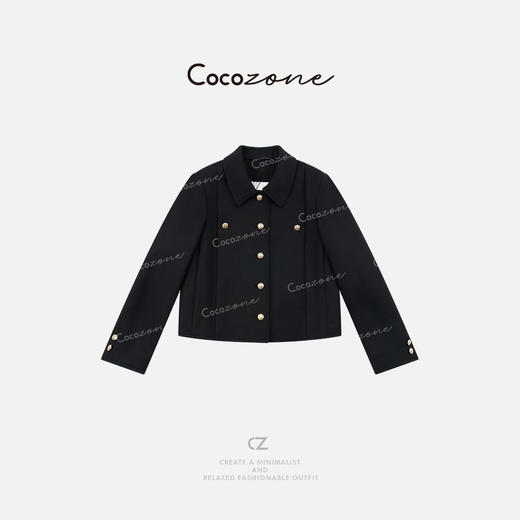 COCO ZONE 刘一一 CD外套2025早秋新款羊毛混纺单排扣长袖短外套CD2A1398 商品图3