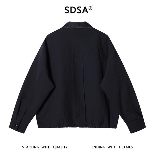 252716SDSA男士秋冬新款痞帅男装潮牌撞色拼接拉链翻领夹克休闲百搭外套 商品图5