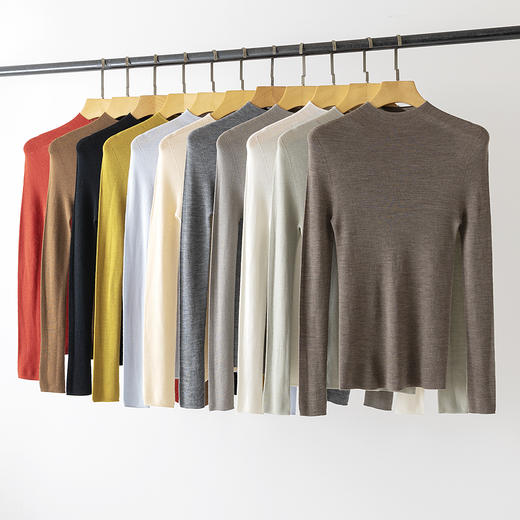 【高品质私服】【扬子精纺羊毛无缝一体半高领长袖】岛津18针无缝一体，针法细腻平整，做工精致，纹路特别细腻，休闲又日常，上班上学穿都合适YS8027-CC 商品图1