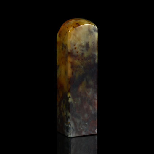 孤品2025022：青田石封门紫檀冻圆头方章2.5*2.5*8.6cm 商品图1