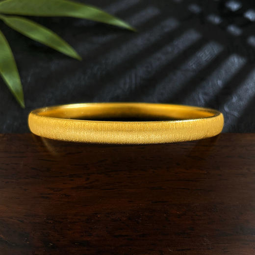 【限时克减150元】足金999.9 古法空心固口拉丝工艺星闪金轮胎手镯（面宽约5.6-6mm）(ANWGFSZ01120-3),(预售产品下单后不退款不退货不换货不补差价) 商品图0