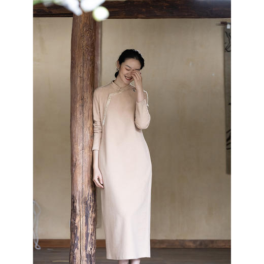 牧衣游原创 手工刺绣纯棉连衣裙柔软舒适宽松新中式改良旗袍 故里 商品图3