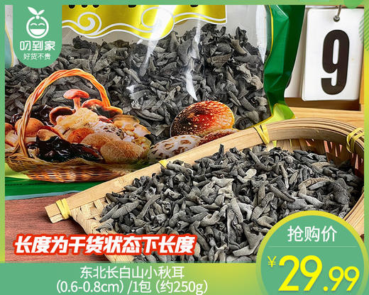 东北长白山小秋耳（0.6-0.8cm）/1包（约250g）生产日期：25年11月 商品图0