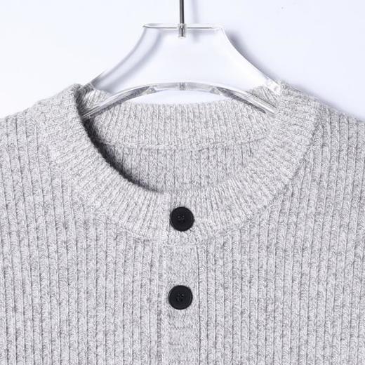 88105SDSA男士秋冬新款痞帅男装韩版亨利领竖纹针织衫百搭慵懒风毛衣 商品图1