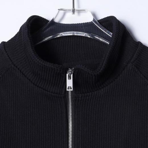 25020SDSA秋冬新款痞帅男装韩版纯色竖纹拉链立领针织卫衣百搭时尚外套 商品图2