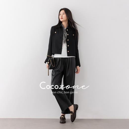 COCO ZONE 刘一一 CD外套2025早秋新款羊毛混纺单排扣长袖短外套CD2A1398 商品图1