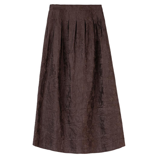 牧衣游原创 芍药提花半裙秋新款柔软轻盈宽松百搭A字半身裙 蜜尔 商品图4