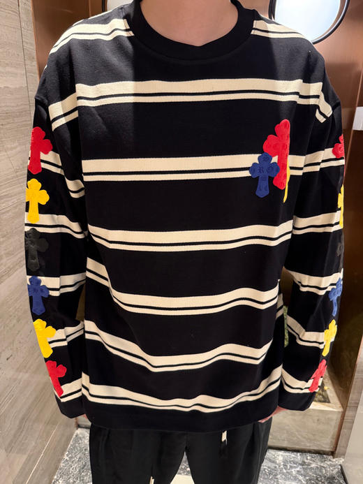 中性款条纹长袖T恤C01 商品图3