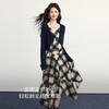 【10/1新品】熙世界复古老钱风针织开衫格纹吊带连衣裙两件套装女2025秋季新款 商品缩略图1