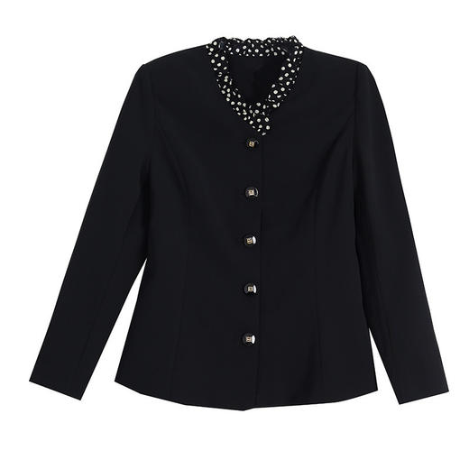 KQL A83N3188木耳边鸡心领西装法式优雅修身短外套 商品图4