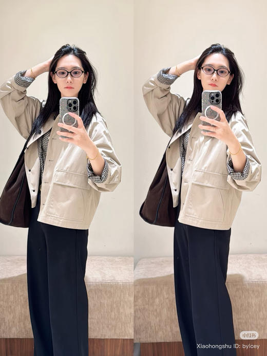 927-3 月中发 圆正夯货 小禾高密斜纹棉夹克外套 我穿40码宽松效果 商品图2