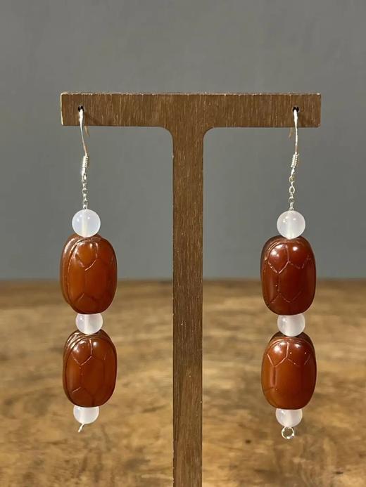 南红玛瑙龟壳形珠项链与耳坠套组，顺丰包邮 商品图8