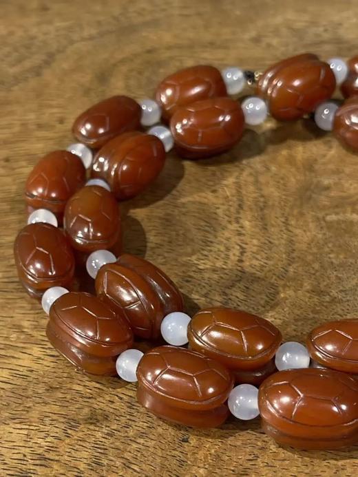 南红玛瑙龟壳形珠项链与耳坠套组，顺丰包邮 商品图7