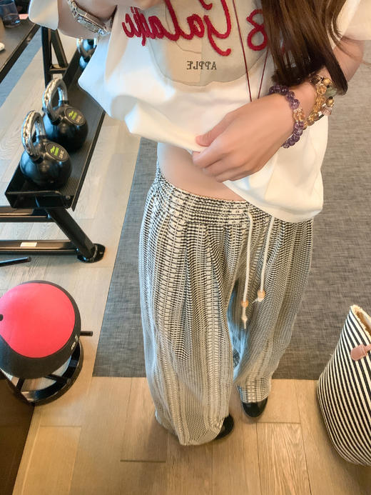 【149元任选2件】最后一波现货！休闲宽松黑白格子高腰休闲裤 商品图7