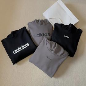 AD字母情侣款连帽加绒卫衣