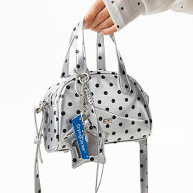 CryingCenter月光银波点质感亮面迷你logo波士顿包斜挎包包