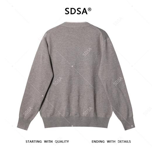 25FK068SDSA秋冬新款痞帅男装韩版简约撞色纽扣开衫V领假两件针织衫毛衣 商品图5
