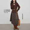 【10/1新品】熙世界不规则剪裁格纹半身裙女秋冬2025新款高腰显瘦复古磨毛裙子 商品缩略图1