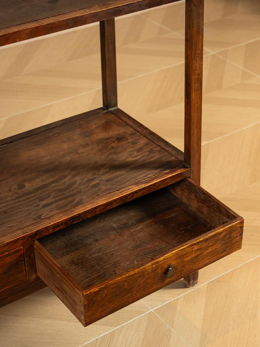 清早期	黄花梨全敞式三层带屉架格 商品图3