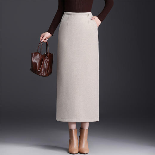 QYM 789-Y弹力高腰半身裙气质优雅一步裙直筒半身裙 商品图1