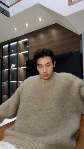 8272SDSA男士秋冬新款痞帅男装潮流V领针织衫宽松型时尚慵懒风毛衣