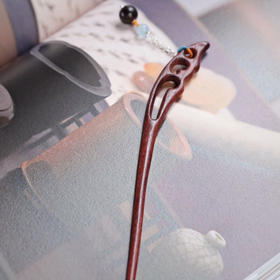 【青山特惠】小叶紫檀【挽月】发簪 s36
