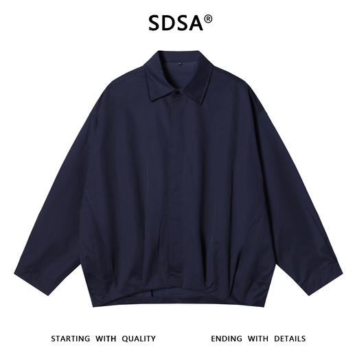 258125SDSA男士秋冬新款痞帅男装港风复古拉链翻领廓形夹克纯色百搭外套 商品图1