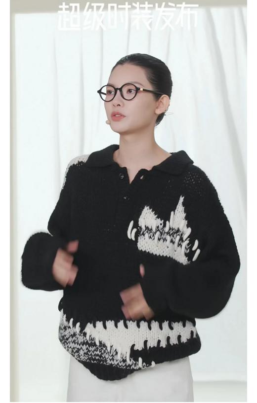 THESOONG/绵羊毛POLO领子秋冬毛衣女长袖套头HBMY7211 商品图10