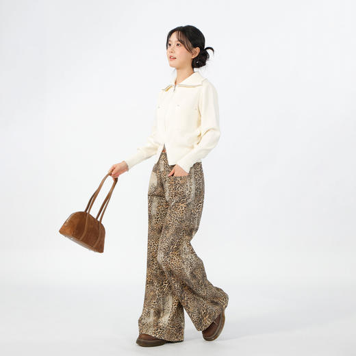 基本款大翻领针织拉链开衫-纪念日百货门店同款165144934 商品图3