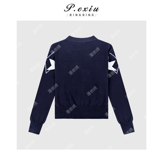 A008潘依绣丁丁宠粉丝光羊毛学院风排扣长袖V领针织开衫ZZ0999 商品图2