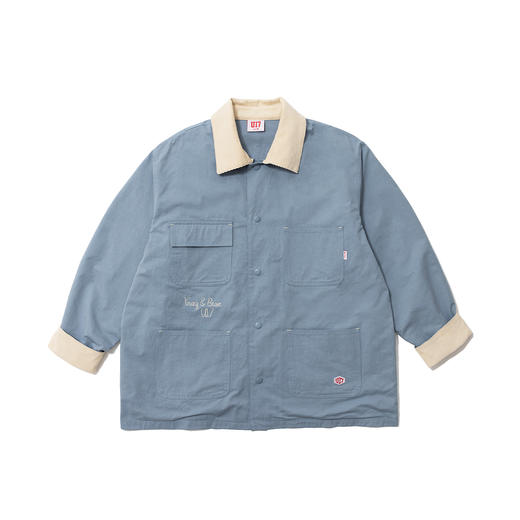 U17 翻领撞色四袋外套 浅蓝色 商品图0