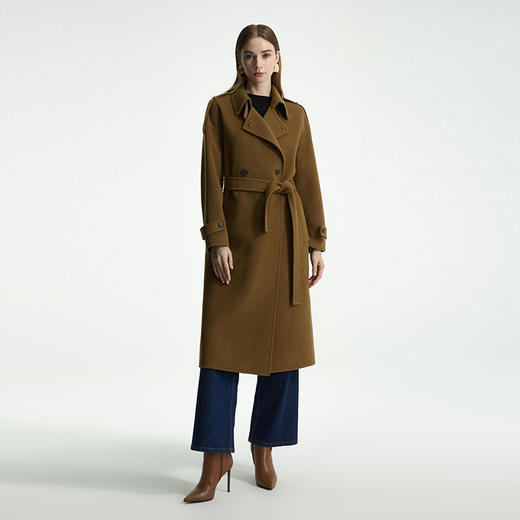 【JASON WU】秋冬新款通勤保暖羊毛混纺双面呢上衣长外套双面大衣女 商品图0