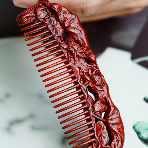 【青山特惠】小叶紫檀【夏荷】木梳.发梳.礼盒装 s56 商品图2