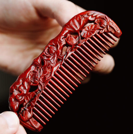 【青山特惠】小叶紫檀【夏荷】木梳.发梳.礼盒装 s56 商品图6