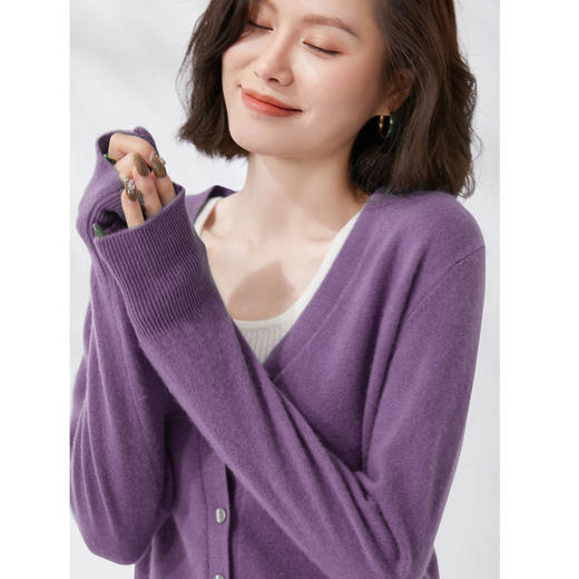 【秋冬必备，限时钜惠】秋季新款女SIIJJEYY枝辑羊毛V领圆领开衫外套 商品图13