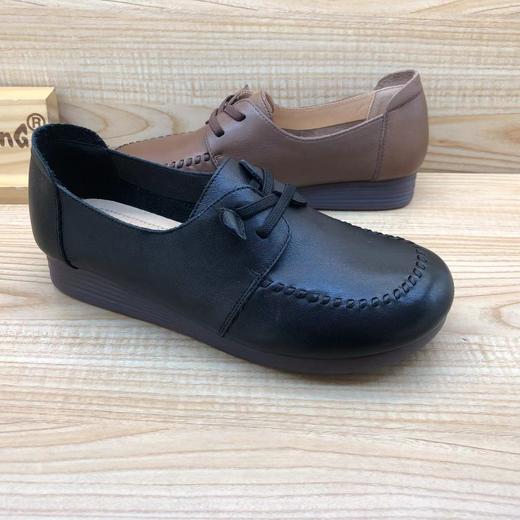 豪行2023年秋季新品时尚休闲真皮软底舒适女单鞋23343158 商品图3