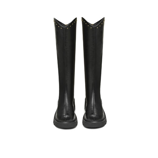 【云粉节】BF楼天美意厚底增高骑士靴长靴女鞋高筒时装靴皮靴2025冬新款BM031DG5吊牌价1099活动价599 商品图2